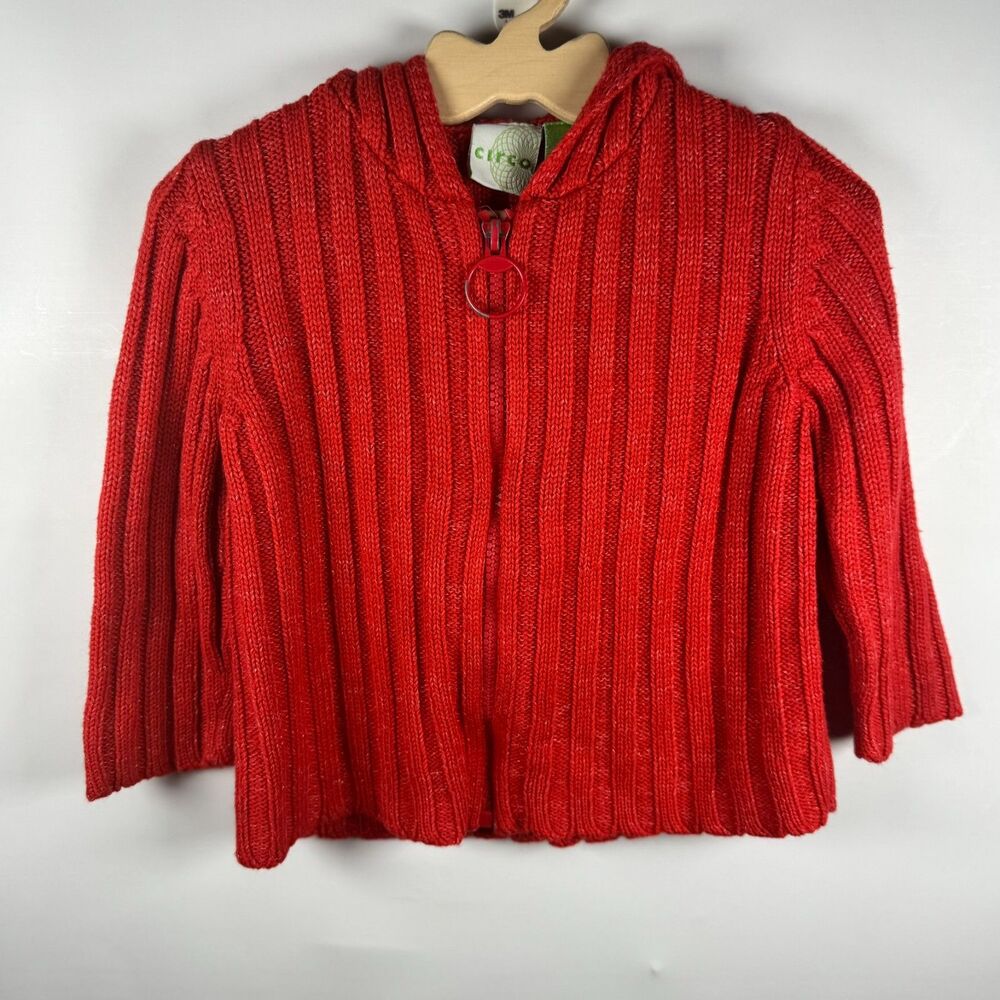 Circo Girls 18 Months Red Knit Zip Up Jacket Cardigan Cozy Casual Layering Fall